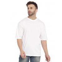 Men Oversized White Half Sleeve Cotton T-Shirt